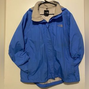 Beautiful blue north face rain coat